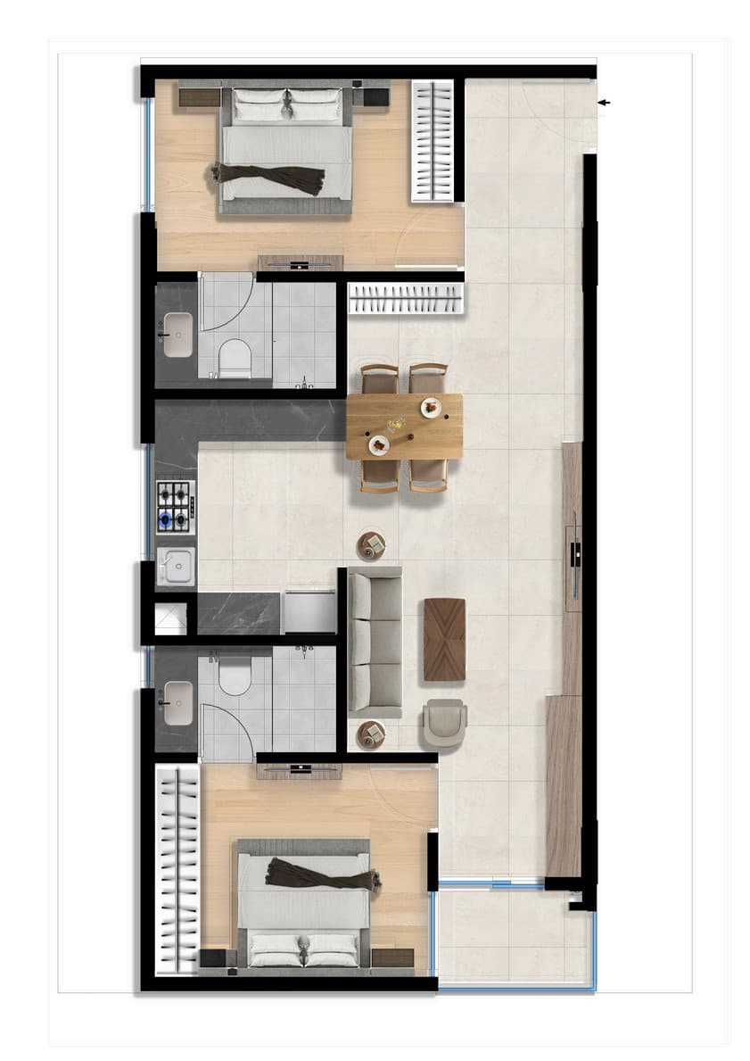 2-Bedroom Floor Plan